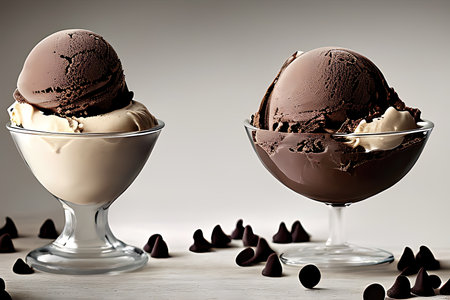 Delicious Blueberry ice cream balls isolated on Colorfull Backgroundの素材