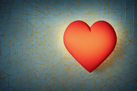 Background for valentine, lamps with glowing hearts, smooth lighting soft pastel colorsの素材