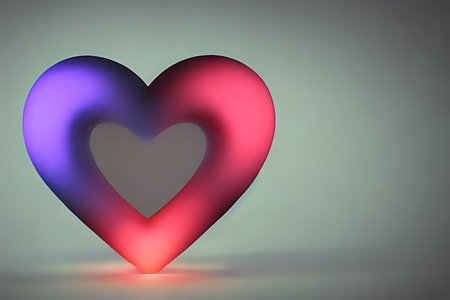 Background for valentine, lamps with glowing hearts, smooth lighting soft pastel colorsの素材
