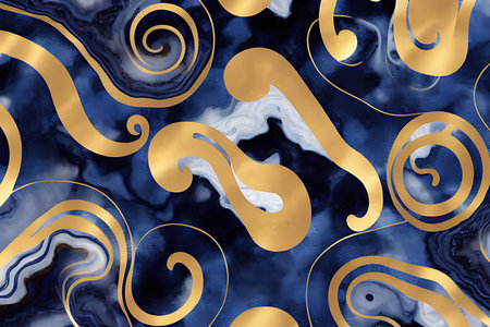 Luxurious Orion Olive ink marble-like abstract texture with Gold agate Tileの素材