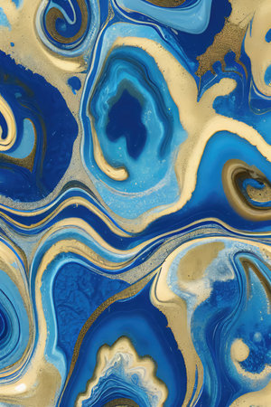 Luxurious Orion Olive ink marble-like abstract texture with Gold agate Tileの素材
