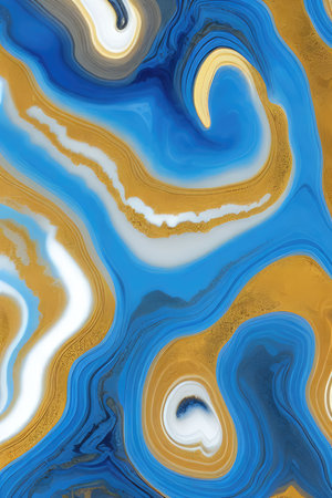 Marble texture background. Abstract marble pattern with gold, blue and white colors.の素材