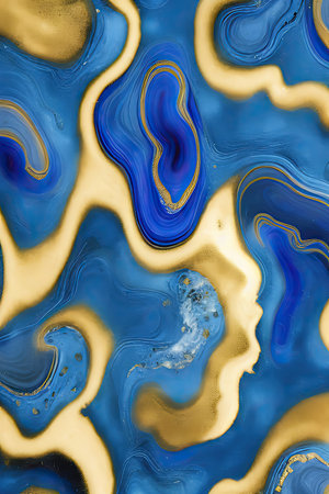 Luxurious Orion Olive ink marble-like abstract texture with Gold agate Tileの素材