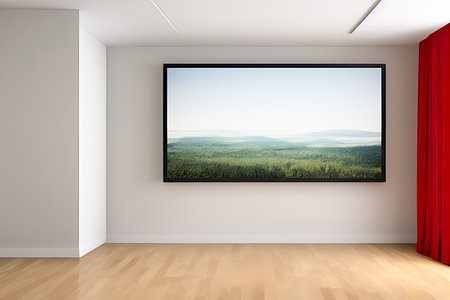 Podium Display Home office concept, picture frame mockup, wall background, Elegant working space, interior designの素材