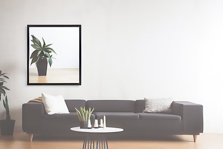 Podium Display Home office concept, picture frame mockup, wall background, Elegant working space, interior designの素材