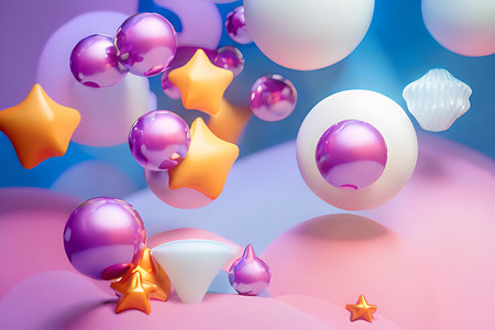 Abstract 3d background with large white fluted sphere render realistic effect polymode style Generated Aiの素材