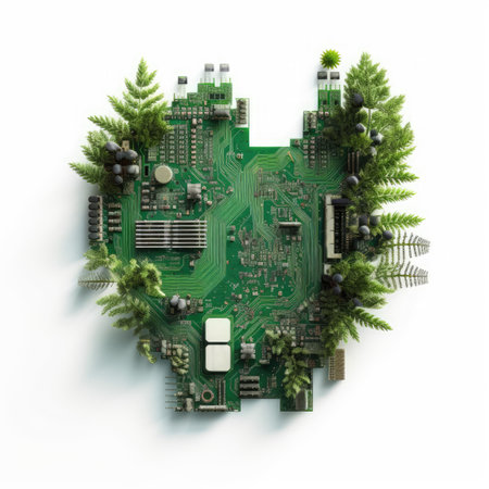 Circuit board grown from nature with evolutionary programing  Generative AIの素材