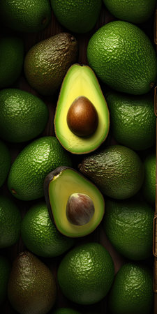 close upavocado with water droplets on it, Generative AIの素材