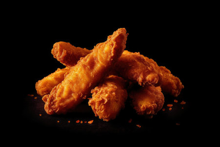 Fried chicken Wings with Kethcup, Generative AIの素材