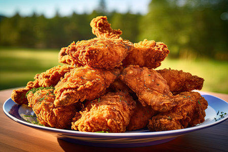 Fried chicken Wings with Kethcup, Generative AIの素材