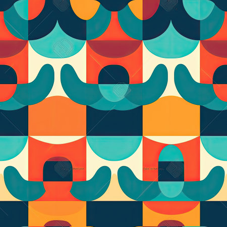 Geometric Harmony Clean and precise geometric shapes arranged in a balanced composition vector art AI Generatedの素材