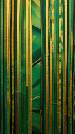 Stripes of emerald and gold, abstract art pattern adorable frog prince AI Generatedの素材