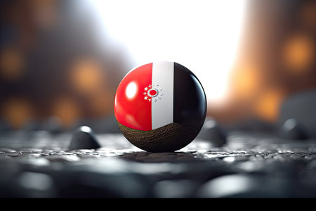 3d minimalist Yemen flag bokeh background Generative AIの素材