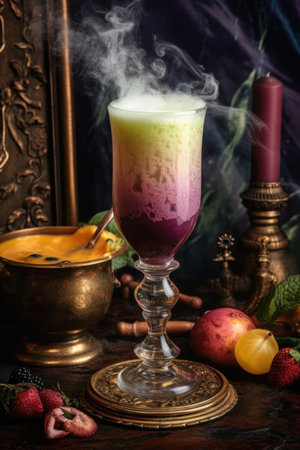 Mystical empowering idea of fresh smoothie, AI Generatedの素材