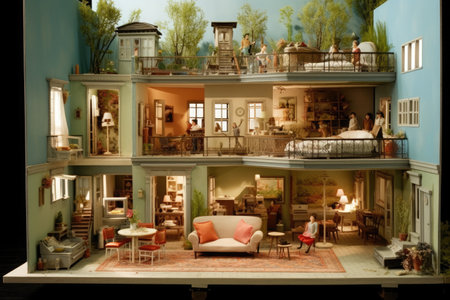 Modern Clean Contemporary Room with Kitchen Interior Design, AI Generatedの素材