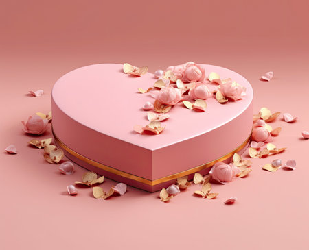 Mother day on pink paper decorated with hearts, AI Generatedの素材