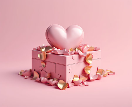 Mother day on pink paper decorated with hearts, AI Generatedの素材