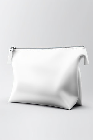 Packaging Bag Mockup White with shades white background, AI Generatedの素材
