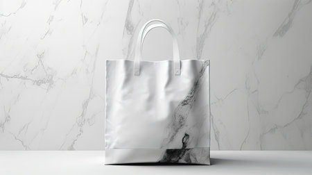 Packaging Bag Mockup White with shades on white Bg, AI Generatedの素材