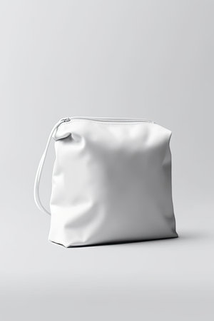 Packaging Bag Mockup White with shades white background, AI Generatedの素材