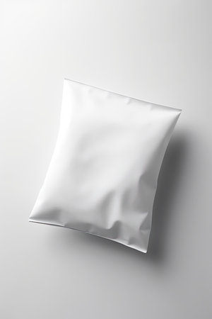 Packaging Bag Mockup White with shades white background, AI Generatedの素材