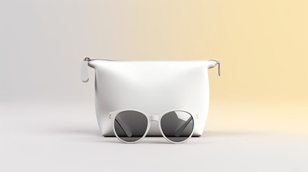 Packaging Bag Mockup White with shades on white Bg, AI Generatedの素材