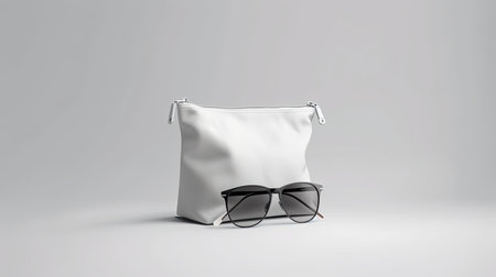 Packaging Bag Mockup White with shades on white Bg, AI Generatedの素材