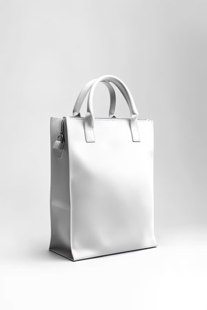 Packaging Bag Mockup White with shades white background, AI Generatedの素材