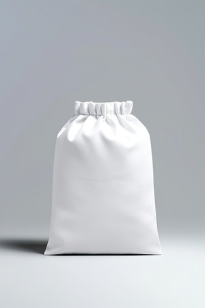 Packaging Bag Mockup White with shades white background, AI Generatedの素材