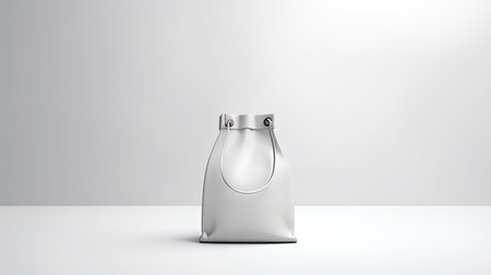 Packaging Bag Mockup White with shades on white Bg, AI Generatedの素材