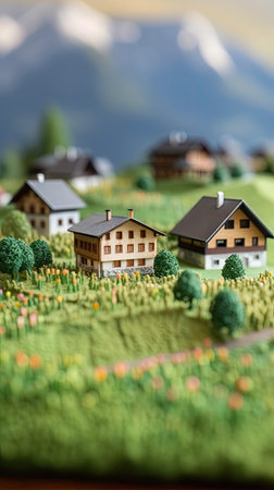 Papier Quilling Creative art Minimalist farmer houseの素材
