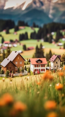 Papier Quilling Creative art Minimalist farmer houseの素材
