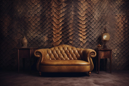 Patterned snake skin wallpaper minimal modern roomの素材
