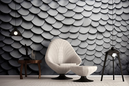 Patterned snake skin wallpaper minimal modern roomの素材
