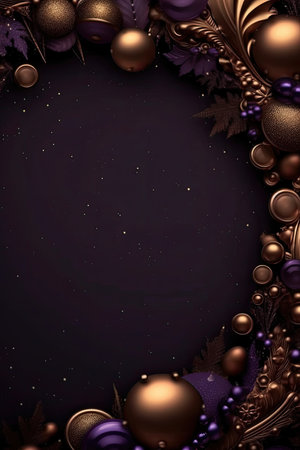 Purple background with gold flowers and a purple backgroundの素材