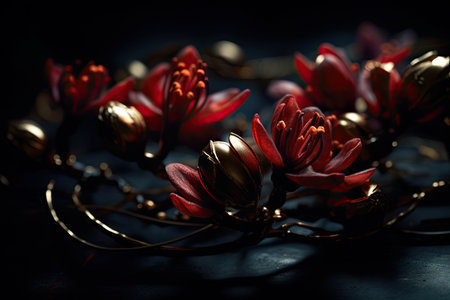 Stunning Surreal christmas garland, floristic 3d render, Generative AIの素材