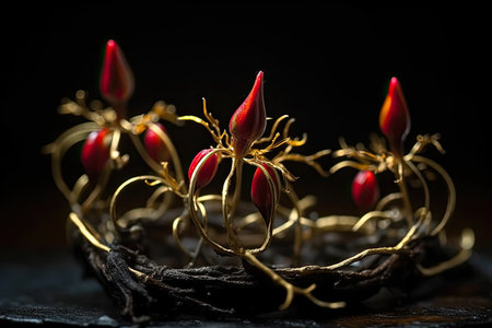 Stunning Surreal christmas garland, floristic 3d render, Generative AIの素材