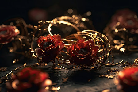 Stunning Surreal christmas garland, floristic 3d render, Generative AIの素材