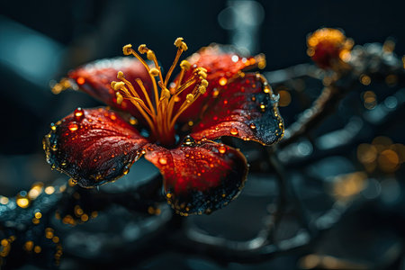 Stunning Surreal christmas garland, floristic 3d render, Generative AIの素材
