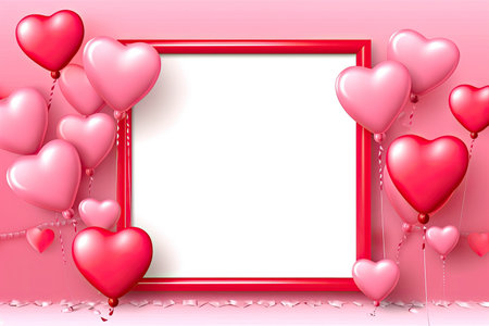 Valentines day greeting card love photo mockup, Generative AIの素材