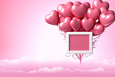 Valentines day greeting card love photo mockup, Generative AIの素材