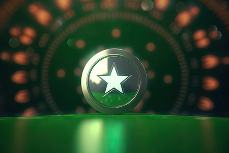 3d minimalist Algeria flag bokeh background Generative AIの素材