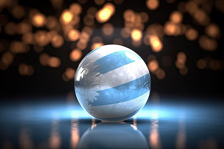 3d minimalist Argentina flag bokeh background Generative AIの素材