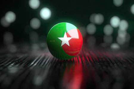 3d minimalist Bangladesh flag bokeh background Generative AIの素材