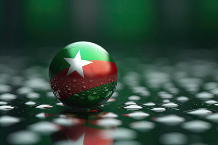 3d minimalist Bangladesh flag bokeh background Generative AIの素材