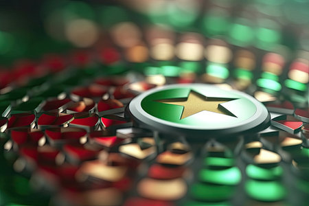 3d minimalist Bangladesh flag bokeh background Generative AIの素材