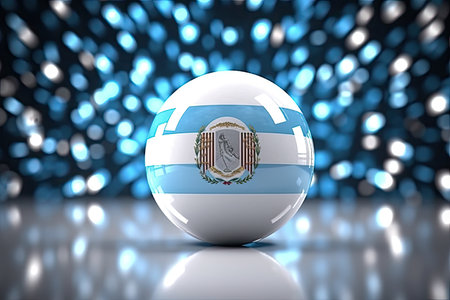 3d minimalist Argentina flag bokeh background Generative AIの素材