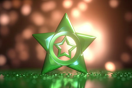 3d minimalist Algeria flag bokeh background Generative AIの素材