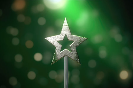 3d minimalist Algeria flag bokeh background Generative AIの素材