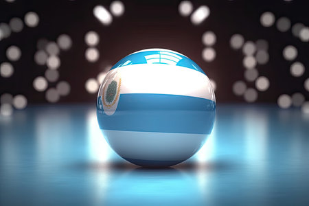 3d minimalist Argentina flag bokeh background Generative AIの素材
